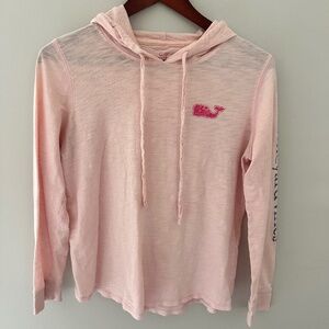 Vineyard Vines Lightweight Distressed Long Sleeve pink hoodie t-shirt SZ Small